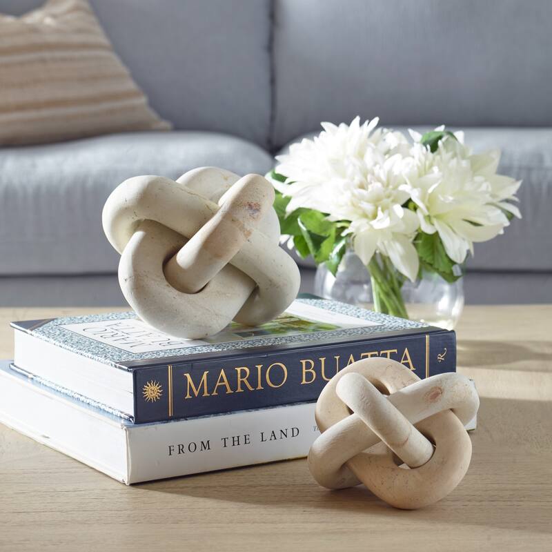 Intertwined Limestone Sculpture - 7.25" - Set of 2