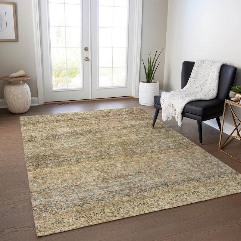 Machine Washable Indoor/ Outdoor Ombre Chantille Rug - Wheat - 2'6" x 3'10"