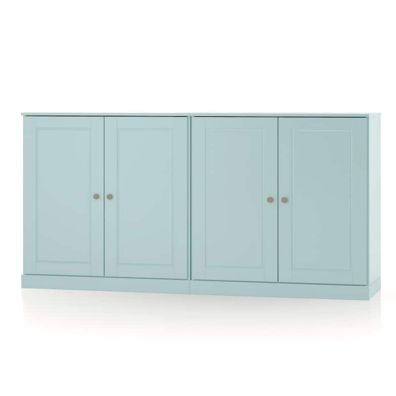 100% Solid Wood Sideboard with Glass or Solid Wood Doors by Palace Imports - 64" x 35.75"