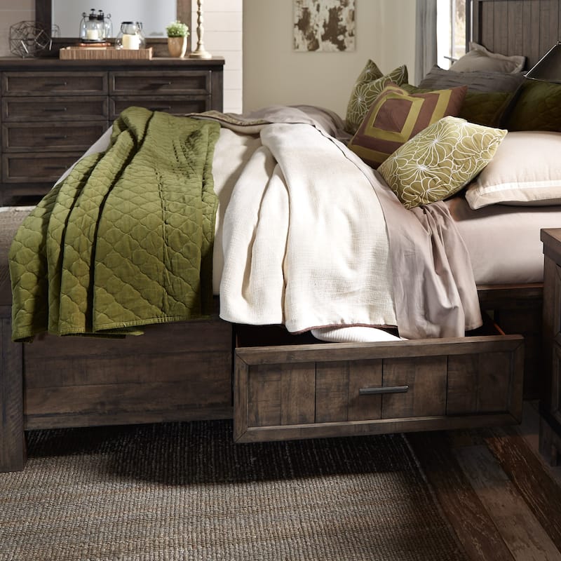 Liberty Furniture Thornwood Hills Two-Sided Storage Bed, Dresser & Mirror, Chest, Night Stand - King or Queen