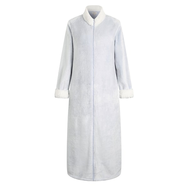 chinese dress ladies A2Z Ladies Foxbury Diamond Quilted Zip Up Soft Fleece Robe Long Sleeves