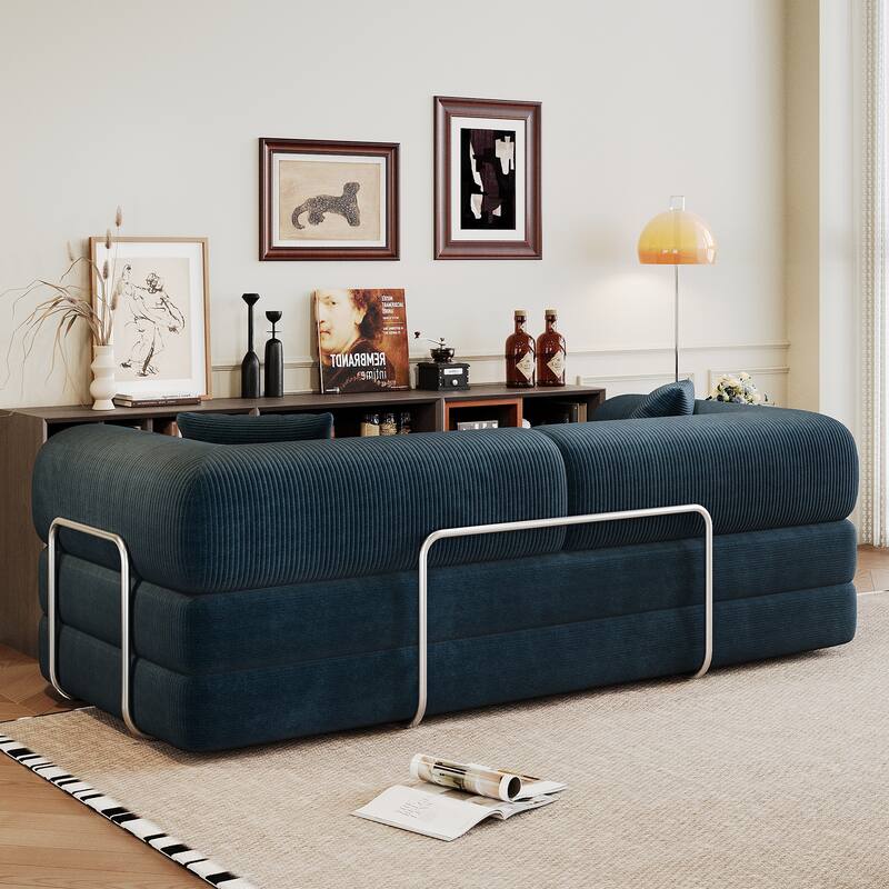 78.8" Convertible Floor Sofa Bed, Corduroy Folding Mattress Sofa Couch for Small Spaces ,No Assembly