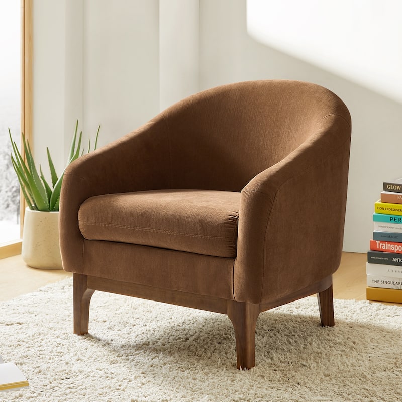 Joseph Modern Boucle Solid Wood Armchair Chair By HULALA HOME