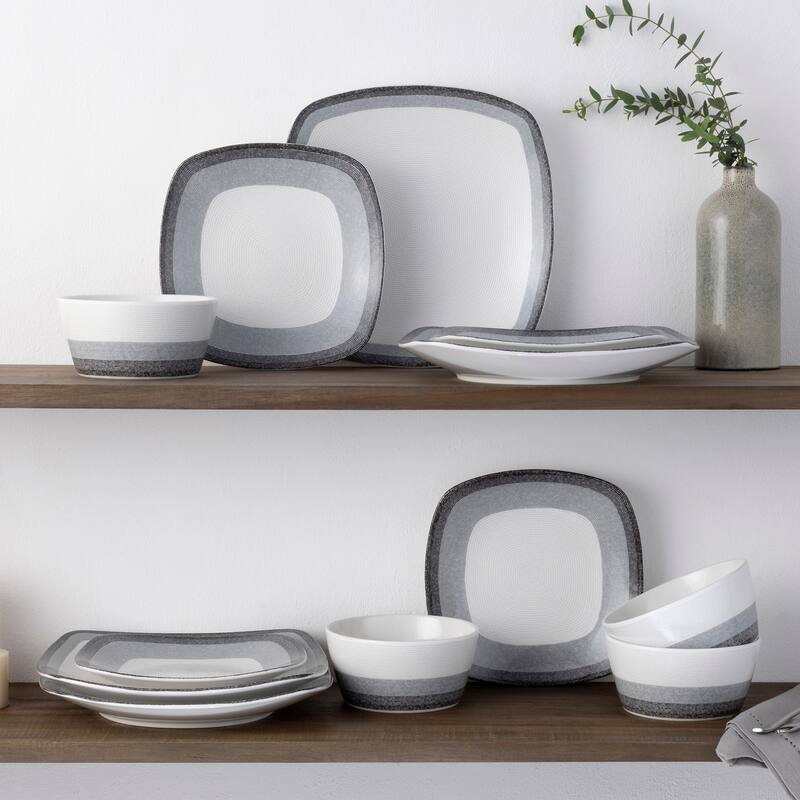 Noritake Colorscapes Layers 12-Piece Square Set, Service For 4