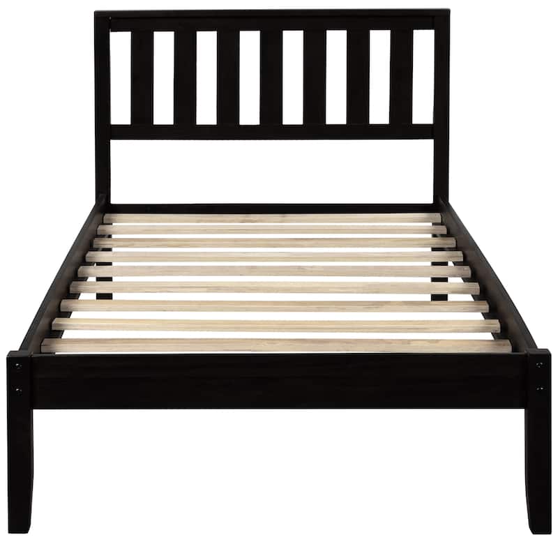 Wood Platform Bed with Headboard