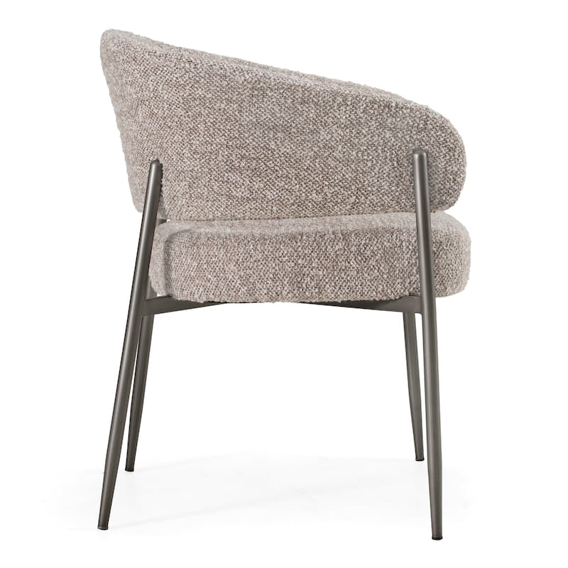 Modrest Thomas Modern Grey Fabric & Pewter Dining Chair