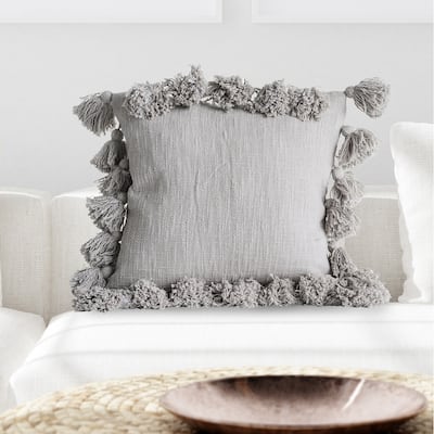 Cotton Pillow with Tassels