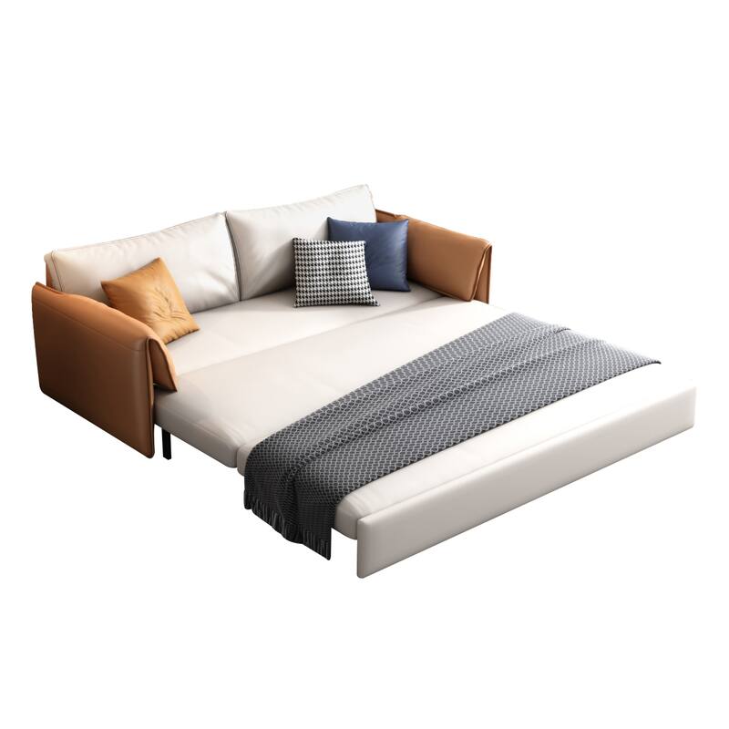 JASIWAY 65.4'' Vegan Leather Sofa Bed Sleeper Sofa