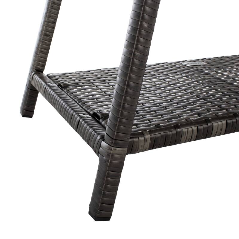 SAFAVIEH Outdoor Aboka Wicker/ Steel 4-piece Patio Conversation Set