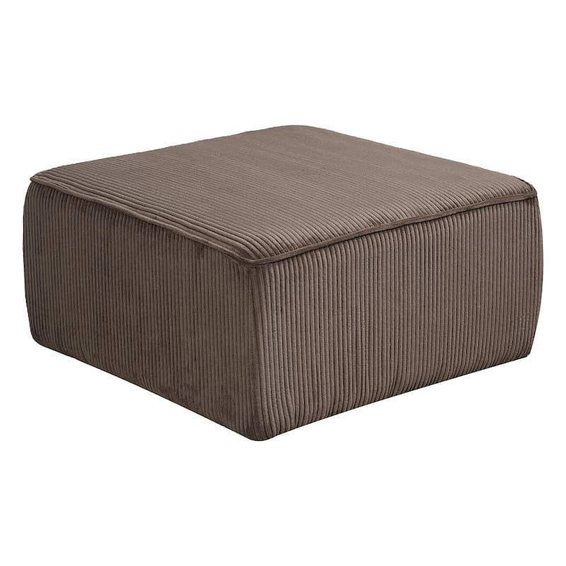 Christopher Knight Home - Modern Upholstered Corduroy Square Ottoman for Living Room with Plush Foam Cushion