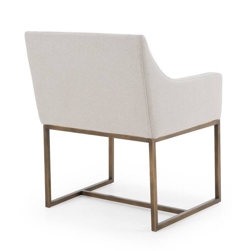 Modrest Elijah Modern Grey & Copper Antique Brass Dining Chair