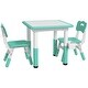 preview thumbnail 1 of 5, Kids Table and Chairs Set, Adjustable Height Toddler Activity Table with Storage for Crafts and Play Green