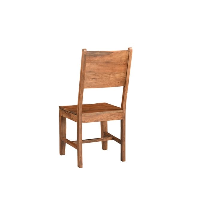 HomeRoots Set of Two Brown Solid Wood Open Back Dining Side Chairs - 18 in. x 39 in. x 18 in.