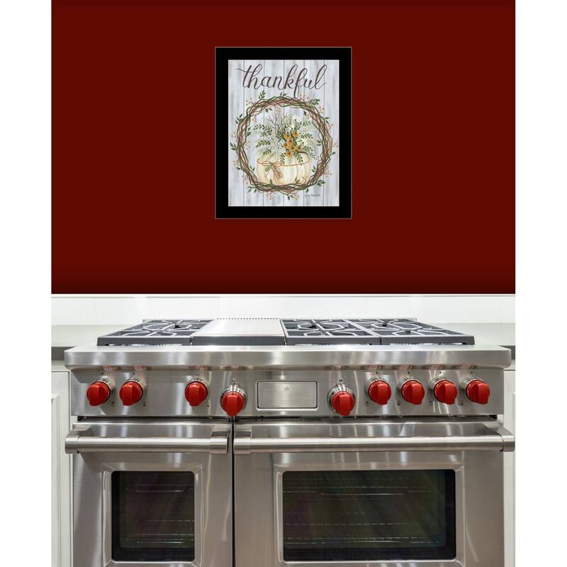 TrendyDecor4U Contemporary "Thankful Wreath" Framed Print Wall Art