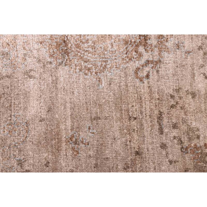 ECARPETGALLERY Hand-knotted Legacy Beige Silk Rug - 6'4 x 9'8