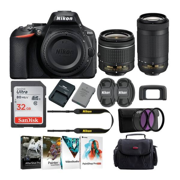 Shop Nikon D5600 Dslr Camera With 18 55 And 70 300 Lens Bundle Overstock 26279674