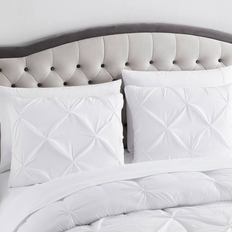8 Piece Bed In A Bag Pintuck Comforter Sheet Set