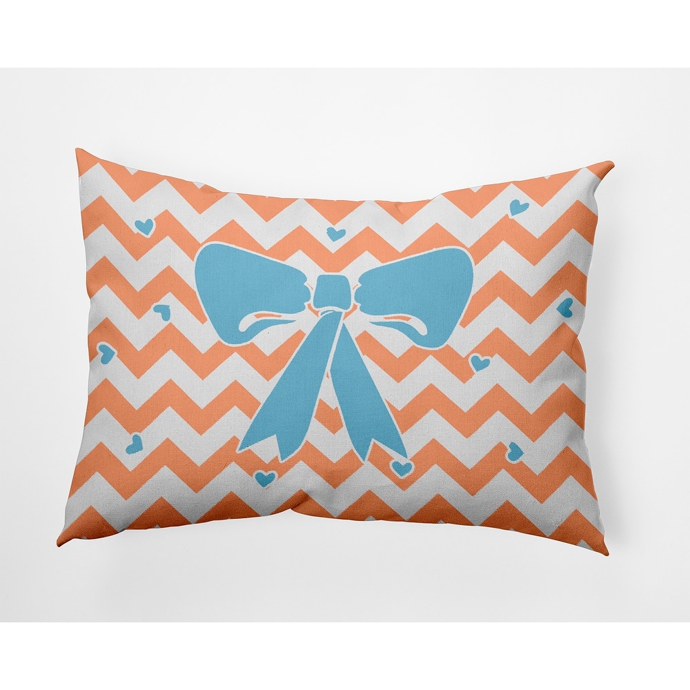 Chevron Bow Decorative Throw Pillow