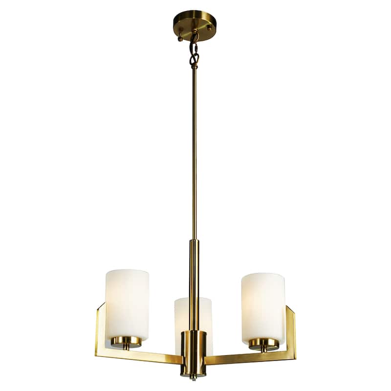 Mitral Modern Chandelier With Gold Brass Finish - 3 Light