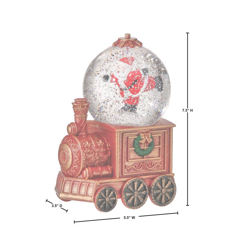 8" Led Santa Train Water Globe