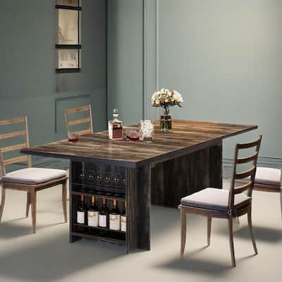 Rectangular Dining Table 63 Inch Black MDF Top for 4 to 6 People Modern Multi Purpose Table - 62.99" x 31.5" x 29.53"