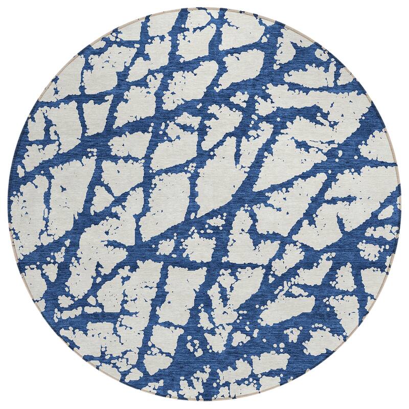 Machine Washable Indoor/ Outdoor Abstract Contemporary Chantille Rug