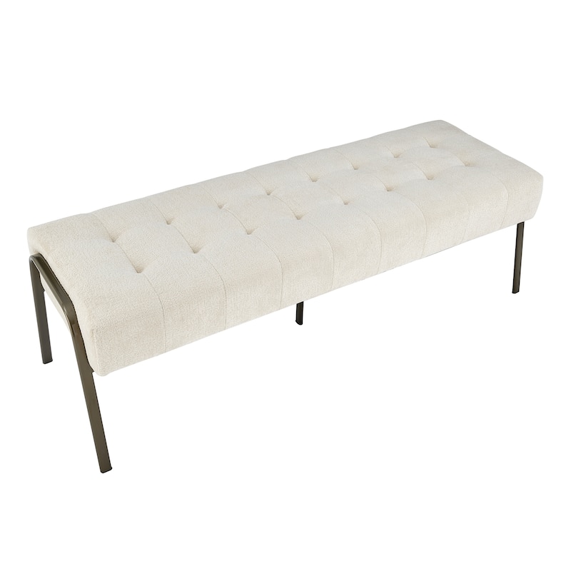 NPD Furniture Venturi Fabric or Faux Leather Tufted Bench