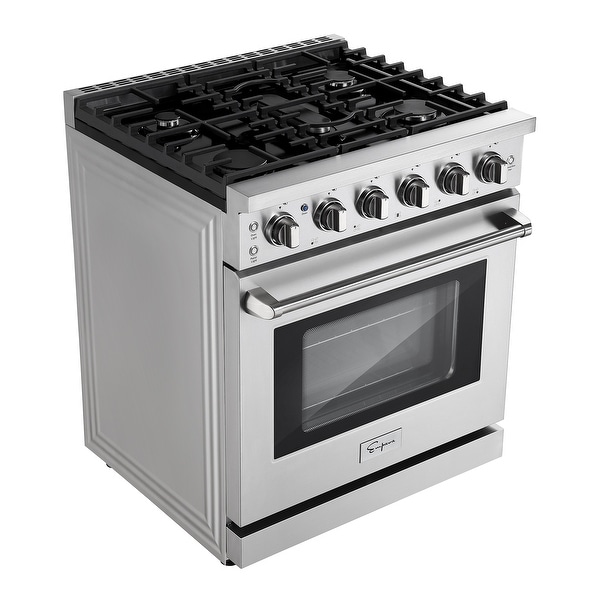 30-in 5 Burners 4.5-cu ft Stainless Steel Freestanding Gas Range with 5 Burners. Opens flyout.