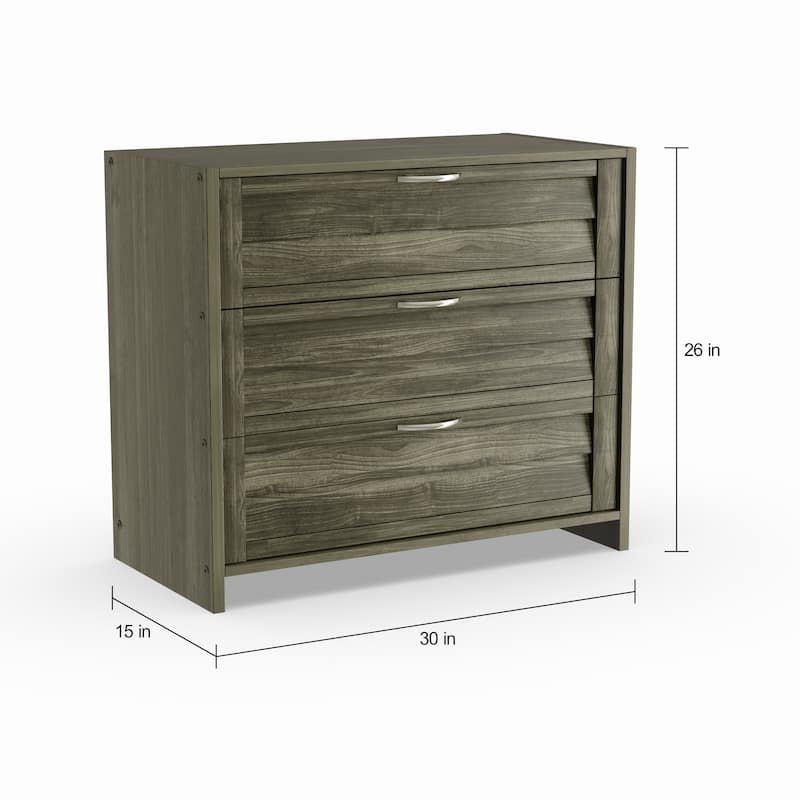 Twin-size Antique Grey Louver Storage Bookcase Loft Bed with Slide.