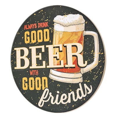 American Art Decor Round MDF Novelty Wall Plaque - 20"