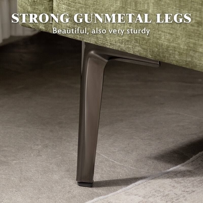 Modern Chenille Sectional Sofa with Reversible Chaise and Ottoman, Perfect for Living Rooms with Sleeper Function