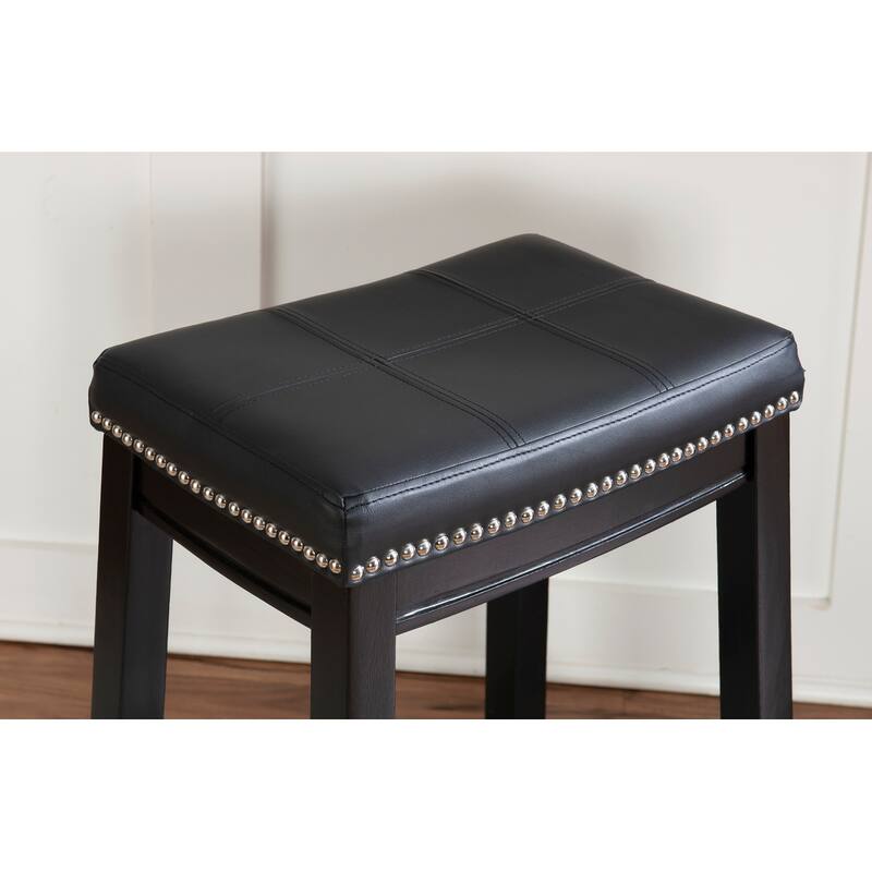 Linon Willamette Faux Leather Bar Stool (Set of 2) - Counter Height