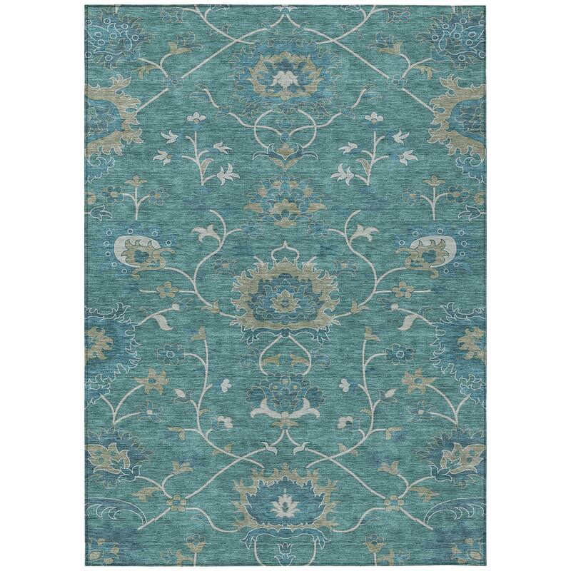 Machine Washable Indoor/ Outdoor Traditional Luna Chantille Rug
