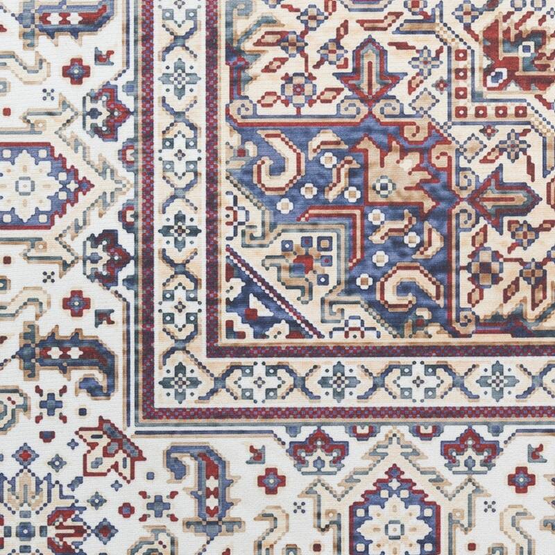Hiku Power Loomed Distressed Floral Non Skid Stain Resistant Low Pile Area Rug By HomeRoots - 84' X '60' X '0.2