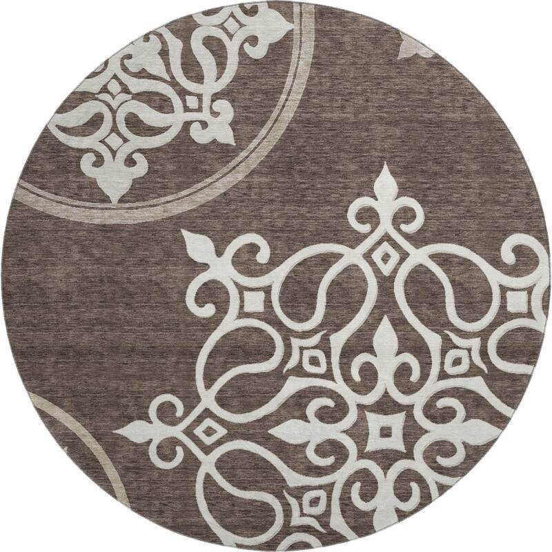 Premium Washable Super Soft Transitional Scroll Mayfield Rug