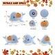 preview thumbnail 2 of 4, DolliBu Baby Soft Blue Narwhal Stuffed Animal with Pumpkin Decor - 11.75 inches