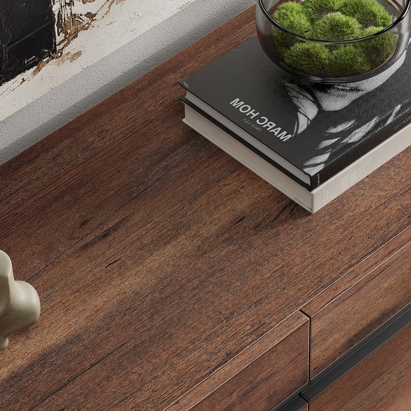 WAMPAT Modern TV Stand with Storage Cabinets, Wood Entertainment Center Media Console Table with Metal Legs for Living Room