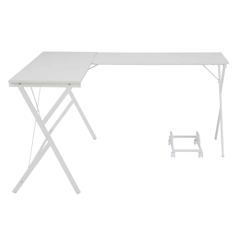 Folding Table with Storage Shelf,32.6 Inch Foldable Computer Desk for Small Spaces,Small Writing Desk for Bedroom and Apartment