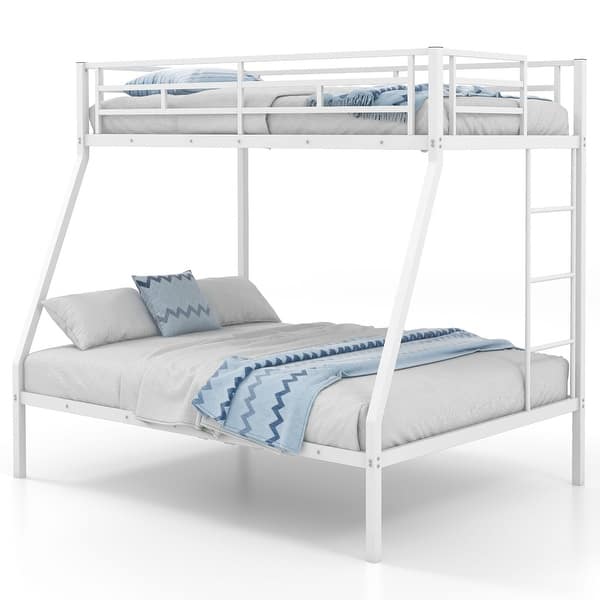 slide 2 of 21, Costway Twin Over Full Metal Bunk Bed with Integrated Ladder
