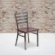 Option Mahogany Wood Seat/Clear Coated Metal Frame