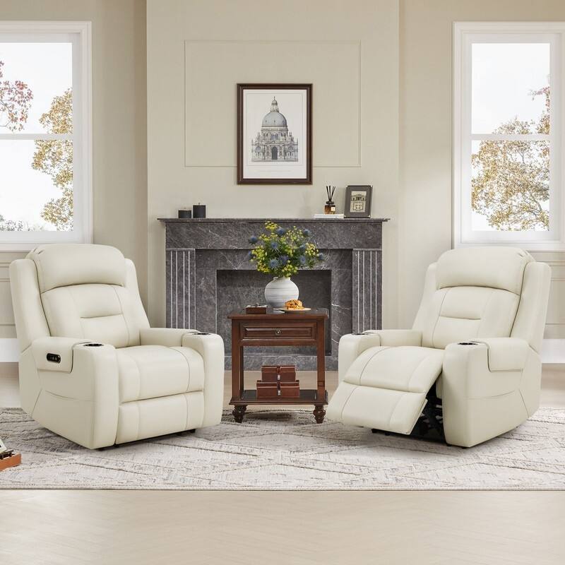 Anya Power Genuine Leather Recliner Chair Lay Flat Recliner