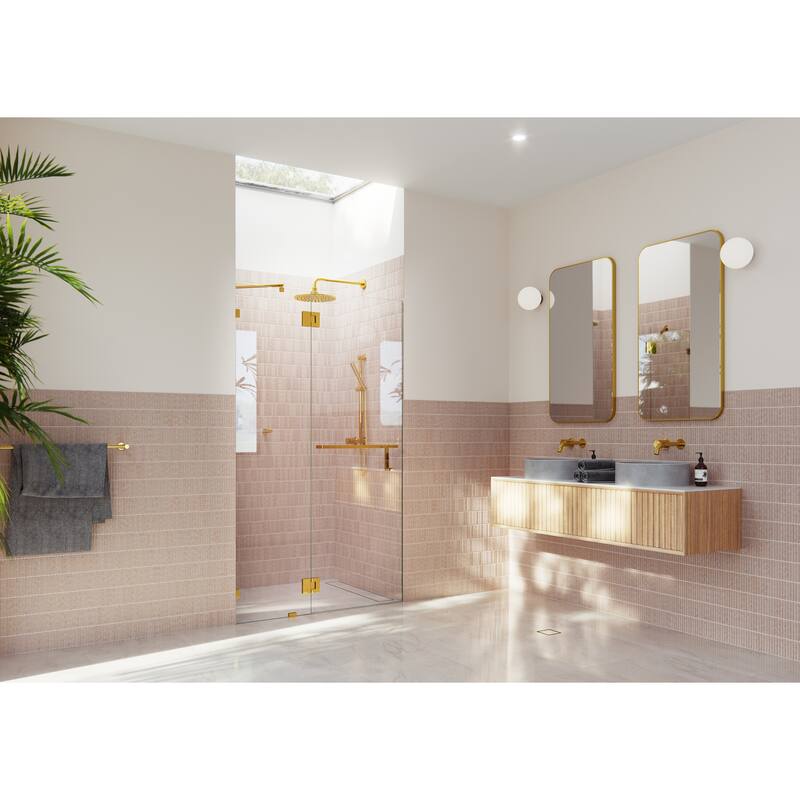 Glass Warehouse 78" x 45.5" Frameless Towel Bar Shower Door - Glass Hinge