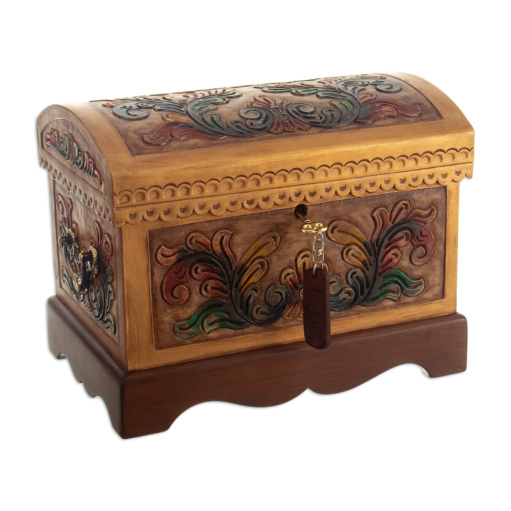 Novica Handmade Colonial Secret Mohena Wood And Leather Jewelry Box