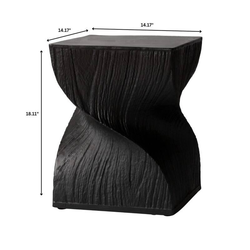 Onyx Square Side Table in Fiberstone Modern Accent Side Table for Indoor and Outdoor