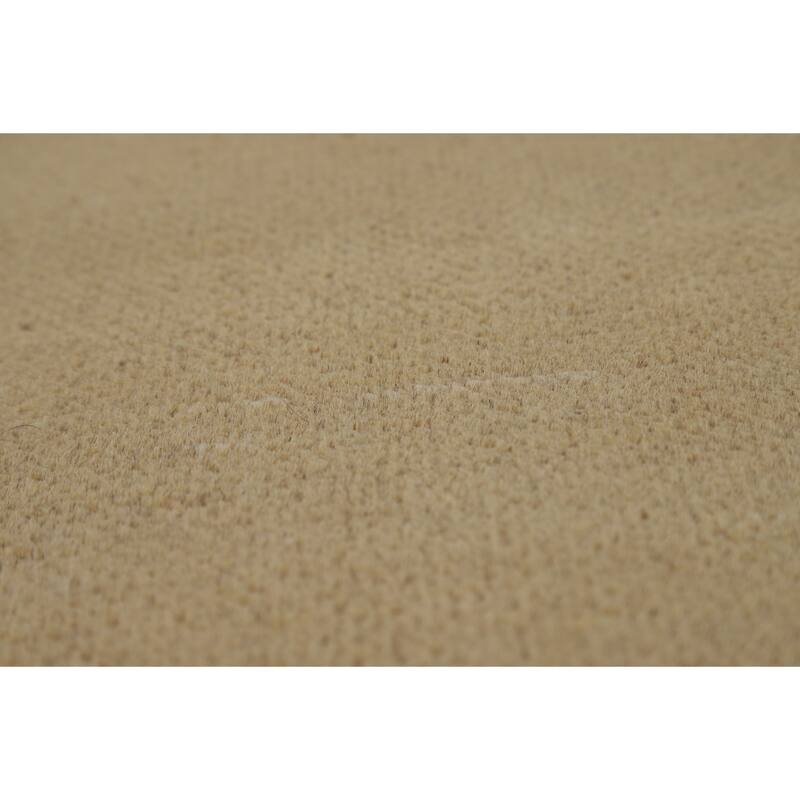 Muted Gold Beige Gabbeh Oriental Area Rug Hand-Knotted Wool Carpet - 6'5" x 9'8"