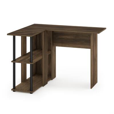Furinno Abbott L-Shape Desk with Bookshelf