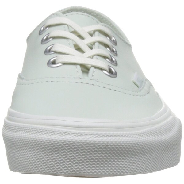 vans authentic white leather low-top womens sneaker