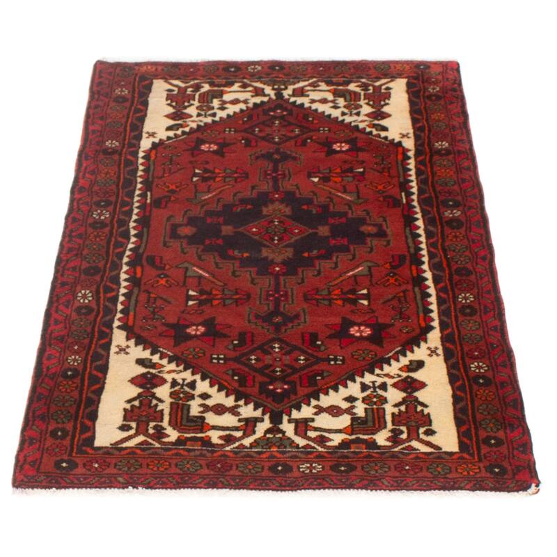 ECARPETGALLERY Hand-knotted Andelz Red Wool Rug - 3'0 x 4'11