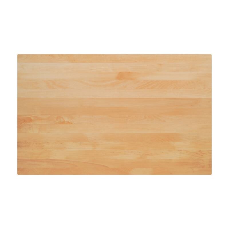 Rectangular Solid Wood Commercial Tabletop w/Two 22" x 22" Dining Height T-Bases - 30"W x 48"D x 29.5"H