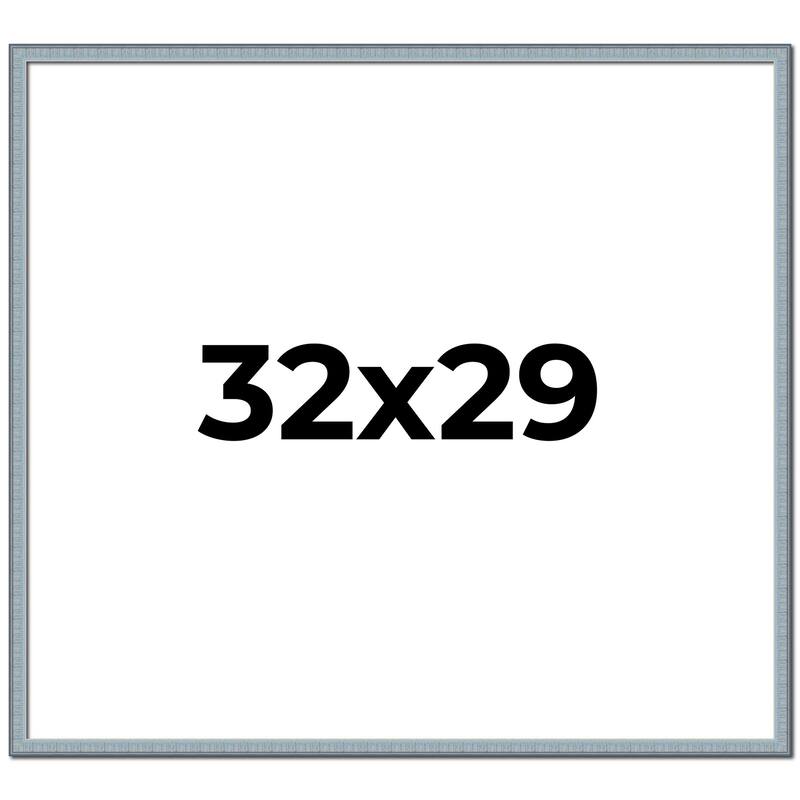 32x29 Frame Rustic Sky Blue Solid Wood Picture Frame | 0.75 Inch